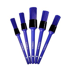 Kit 5 Pincéis Detalhamento Automotivo Externo