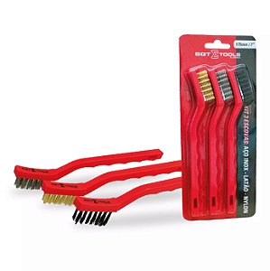 Kit 3 Escovas Aço Inox Latão E Nylon Sigma Tools