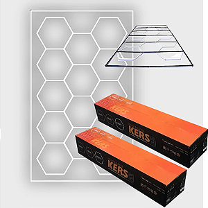 2 Iluminação Colmeia 14cel 3 Cores Bivolt + Gabaritos Kers