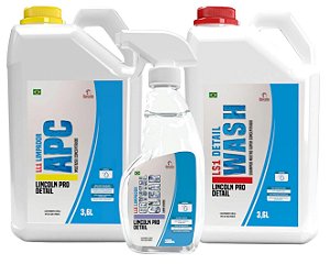 Kit Limpeza Automotiva Lincoln Apc, Shampoo e Limpa Vidros