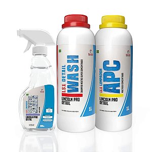 Kit Limpeza Automotiva Lincoln Apc, Shampoo e Limpa Vidros