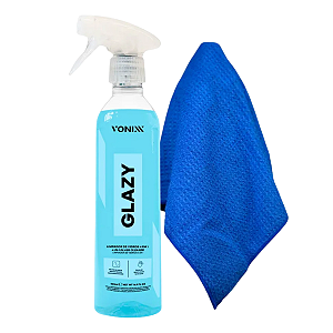Kit p/ Limpeza de Vidros Glazy 500ml + Pano 40x40cm Lincoln