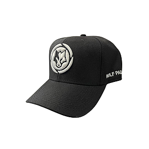 Boné Preto Logo Branco Wolf Pads