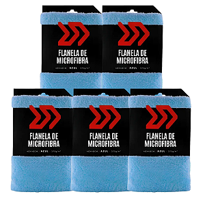 Kit 5 Flanela Premium de Microfibra Azul 40x40cm Autoamerica