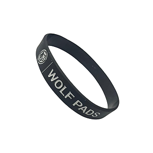 Pulseira Silicone Branca e Preta Wolf Pads