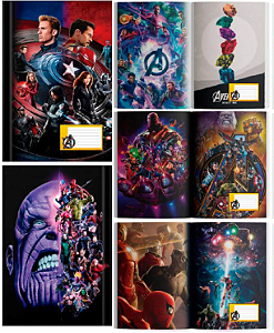 APLICAP ADESIVO C/24 80/96 FLS CAPA DURA VINGADORES PCT C/04 TEMAS POR PERSONAGEM