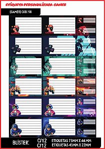 ETIQUETA PERSONALIZADA GAMER C/24