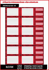 ETIQUETA PERSONALIZADA VERMELHA C/24