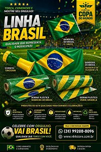 BOBINA PLASTICA BANDEIRA DO BRASIL 38CM X 25M