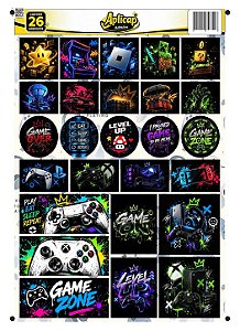 APLICAP STIKER A4 GAMER 01 BLISTER C/26 ADESIVOS
