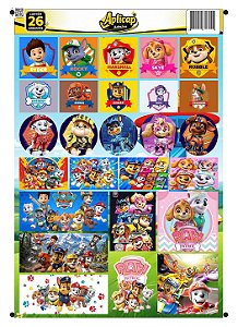 APLICAP STIKER A4 PATRULHA CANINA 01 BLISTER C/26 ADESIVOS