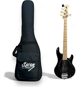 ontrabaixo Seven Musicman 5 Cordas Bk Preto Sbm-57 Com/bag