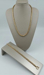 Conjunto Palmeira Ouro 18K: Colar e Pulseira | KROETZ