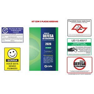 Código de Defesa do Consumidor 2026 39a Edição - Kit com 5 Placas Adesivas