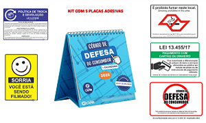 Kit Livro Código de Defesa do Consumidor Atualizado com Calendário 2026 e 5 Placas Adesivas