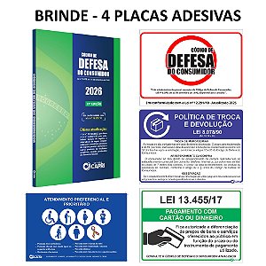 Kit Livro Código de Defesa do Consumidor 2026 + 4 Adesivos Brinde