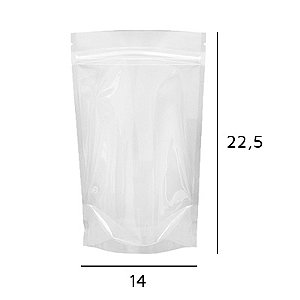 Stand up Pouch Transparente com Zip 14 x 22,5 x 3,5