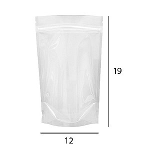 Stand up Pouch Transparente com Zip  12 x 19 x 3