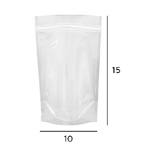 Stand up Pouch Transparente com Zip 10 x 15 x 2,5