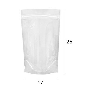 Saco Stand Up Pouch Transparente com Zip 17 x 25 x 4