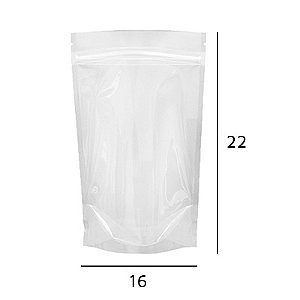 Saco Stand Up Pouch Transparente com Zip 16 x 22 x 4