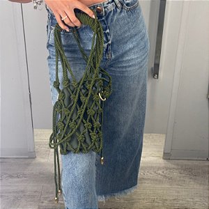 Bolsa Trancoso Verde Musgo – Macramê