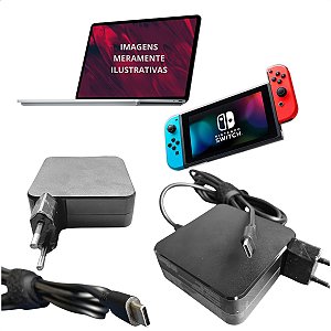 Carregador Para Notebook E Nintendo Switch 5~20V 65W Pino USB-C - DY-TPC-65