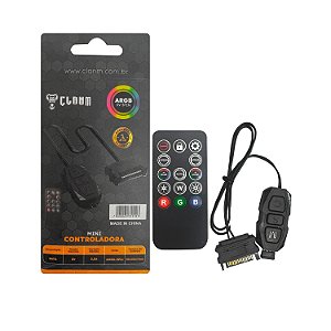Controladora Gamer Para Cooler, Clanm, ARGB, 5V, AURA 3 Pinos, Com Controle Remoto