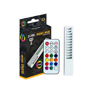 Controladora Mini Hub Gamer Para Cooler, Clanm, ARGB, 5V, 10x 6Pin / 2x LED-4Pin, Com Controle Remoto