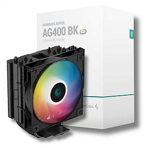 Cooler Air Processador Universal, DeepCool Gammaxx, 2000 RPM, ARGB, 120mm, Preto - AG400 BK