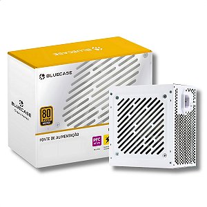 Fonte ATX 500W, Bluecase, 80 Plus Bronze, PFC Ativo, Bivolt Automático, Com Cabo, Branca - BLU500R-BW