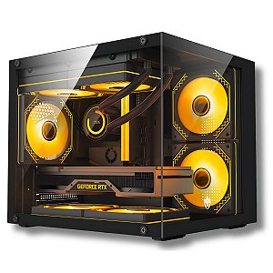 Gabinete Gamer Aquário, Evolut Mizu, Micro-ATX/ITX, Vidro Temperado, Preto - EG824