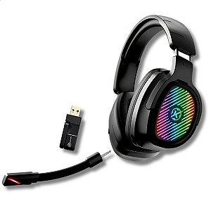Headset Wireless Gamer, Kalkan Ragnar, Sem Fio, RGB, 7.1 Surround Virtual, Preto - KLK025