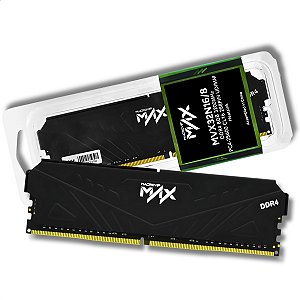 Memória RAM Gamer Para Desktop DDR4, 8GB, 3200MHz, Macrovip MAX, Com Dissipador, CL16, Preto - MVX32N16/8