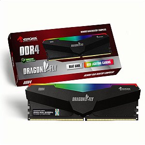 Memória RAM Gamer Para Desktop DDR4, 8GB, 3600MHz, Keepdata Dragonfly, RGB, Com Dissipador, CL18, Preto - KDHRGB36C18B/8