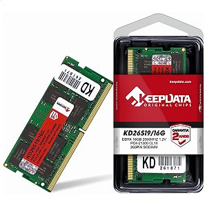 Memória RAM Para Notebook DDR4, Cap 16GB, 2666MHz, Keepdata, CL19, Verde - KD26S19/16G