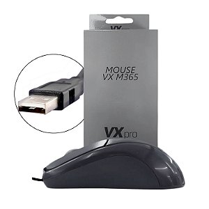 Mouse Óptico Com Fio, VX PRO, 1000 DPI, USB, Preto - M365