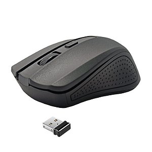 Mouse Óptico Sem Fio, Monocron, 1000 DPI, USB, Wireless 2.4GHz, Preto - MN4W310