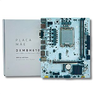 Placa-Mãe H610GW, Duex, Intel LGA1700, mATX, DDR4, M.2, NVMe, Gigalan, Branca - DXMBH610GW