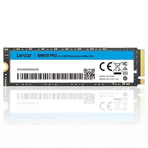 SSD NVMe, 500GB, Lexar NM610 PRO, M.2 2280, Leitura: 3.300MB/s, Gravação: 1.700MB/s - LNM610P500G-RNNNU