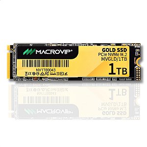 SSD NVMe, Cap 1TB, Macrovip Gold, M.2 2280, Leitura: 2400MB/s, Gravação: 1800MB/s - MVGLD/1TB