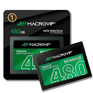 SSD SATA III, 480GB, 2.5", Macrovip, Leitura: 520MB/s, Gravação: 450MB/s, Preto - MV480GB