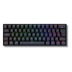 Teclado Sem Fio Mecânico Gamer 60%, Redragon DRACONIC PRO, RGB, 3-Modes, Switch Marrom, Preto - K530RGB-PRO