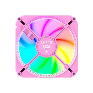Ventoinha Cooler FAN (Kit Com 3 FAN), Clanm Candy, 120mm, Led RGB, 4 Pinos, Rosa