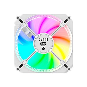 Ventoinha Cooler FAN (Kit Com 3 FAN), Clanm Snow, 120mm, Led RGB, 4 Pinos, Branco