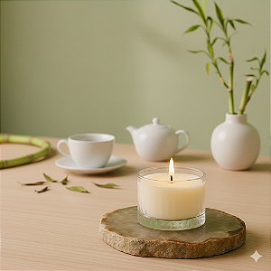 VELA AROMATICA LUXO CHA BRANCO 140G