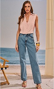 Calça Malha Marina Preta com Cinto