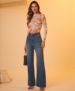 Blusa Clara Tule Laranja Feminina