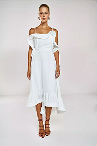 Vestido Rebeca Off White Elegante