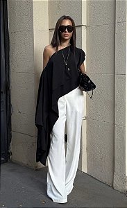 Top Vanessa Preto Feminino Elegante